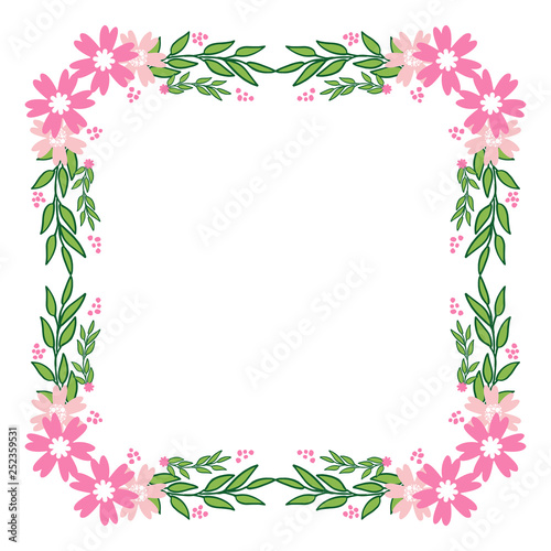 Vector illustration beauty pink flower frames hand drawn © StockFloral
