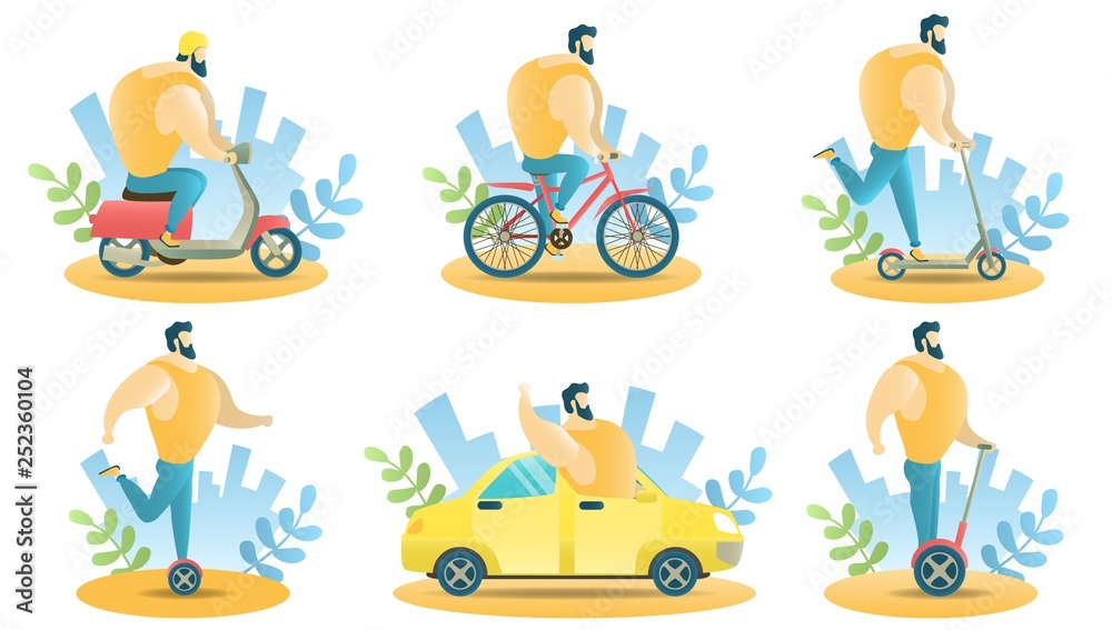 City transport for rent vector isolated illustration