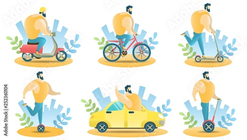 City transport for rent vector isolated illustration