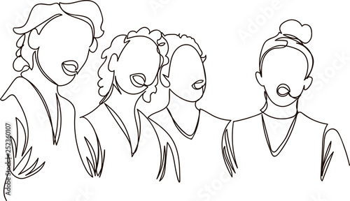 Tableau sur toile chorus girls. girls sing. one continuous line