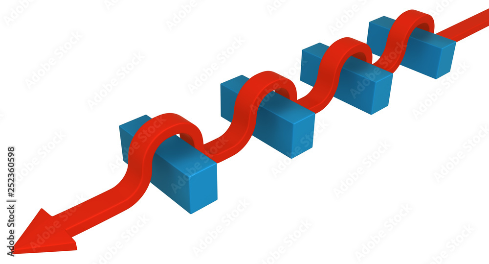 Arrow Blue Block Path Arrow Blue Block Path