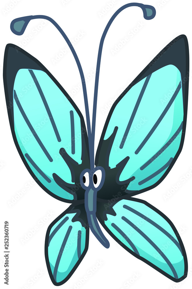 Butterfly Cartoon Character Blue Butterfly Cartoon Character Blue