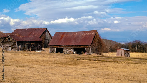 Photography Abandoned Farm Buildings in Field