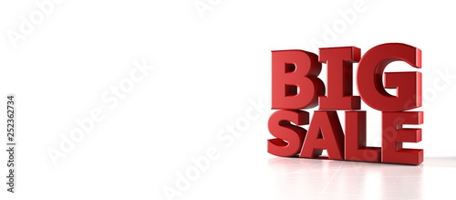 3D text big sale on white background	
