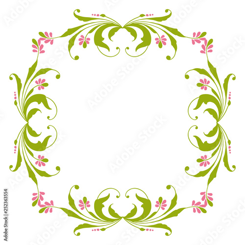 Wallpaper Mural Vector illustration frame flower leaf green with white background hand drawn Torontodigital.ca