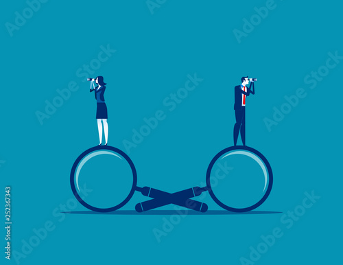 People searching for achievement. Concept business vector, Looking and Searching, Team & Together.