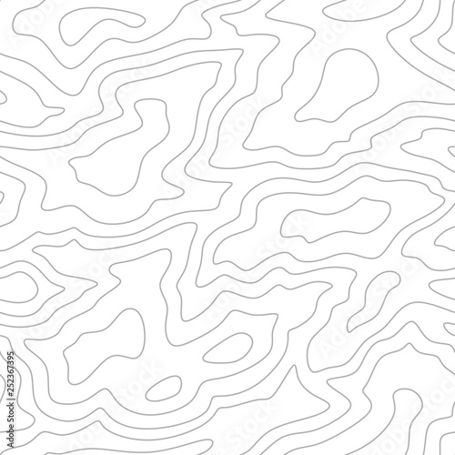 Seamless topographic map. A height map with contour lines. Abstract vector background