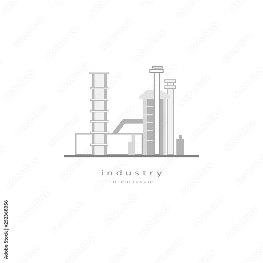 Composition on the theme of factories and production. Suitable for creating corporate identity, logo, advertising