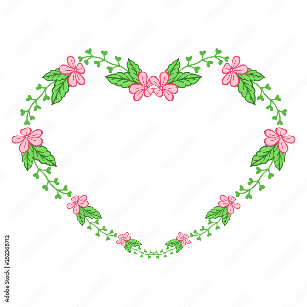 Vector illustration frame flower pink and yellow for greeting card hand drawn Vector illustration frame flower pink and yellow for greeting card hand drawn