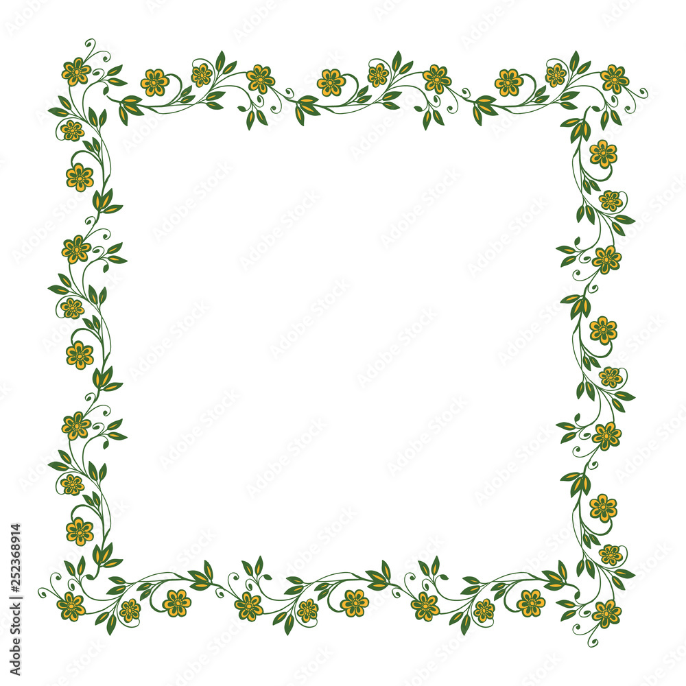 Vector illustration frame flower pink and yellow for greeting card hand drawn Vector illustration frame flower pink and yellow for greeting card hand drawn