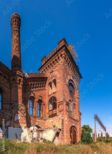 Old abandoned industrial factory in Ukraine photo