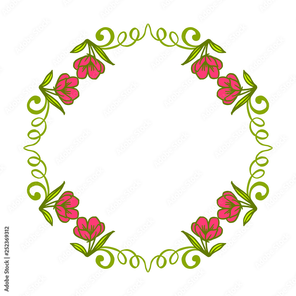 Vector illustration greeting card with red flower frames blooms hand drawn