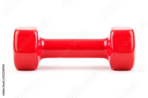 Red dumbbell isolated on white background