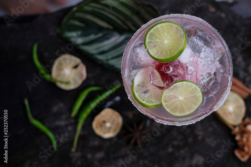 Refreshing margarita cocktail