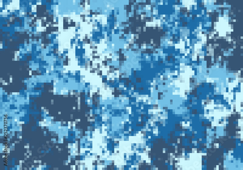 Digital pixel sea water camouflage pattern