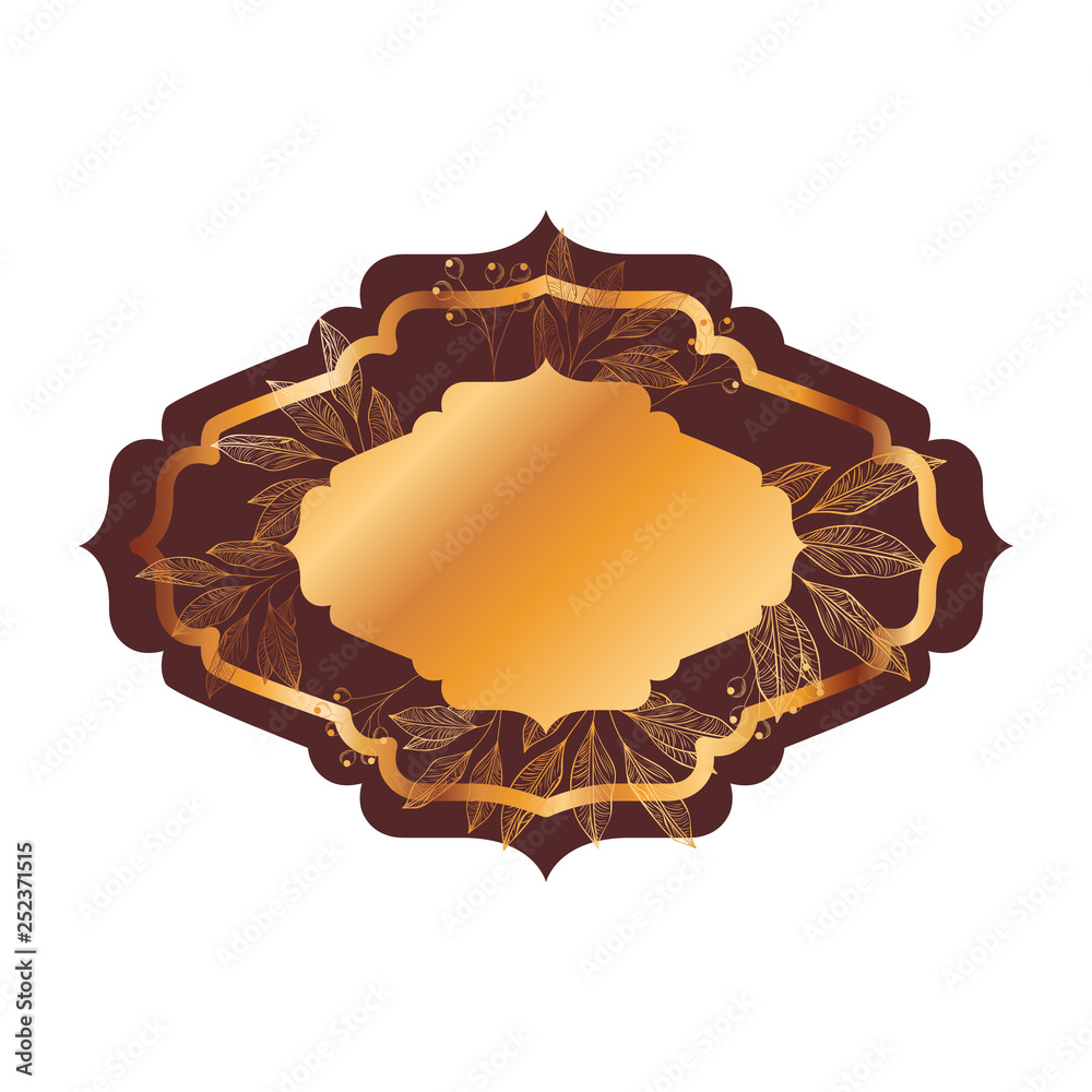 Fototapeta premium frame with plants and herbs isolated icon
