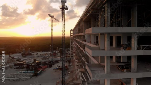 Wallpaper Mural A high end hotel construction site next to the beach in Cancun, Mexico at sunset. Torontodigital.ca