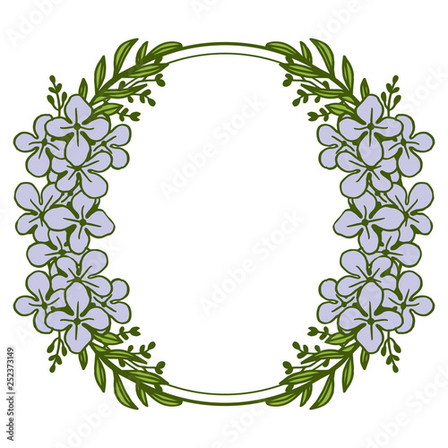 Vector illustration violet floral frames blooms hand drawn