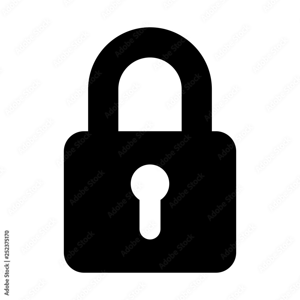 Lock icon isolated on white background Lock icon isolated on white background