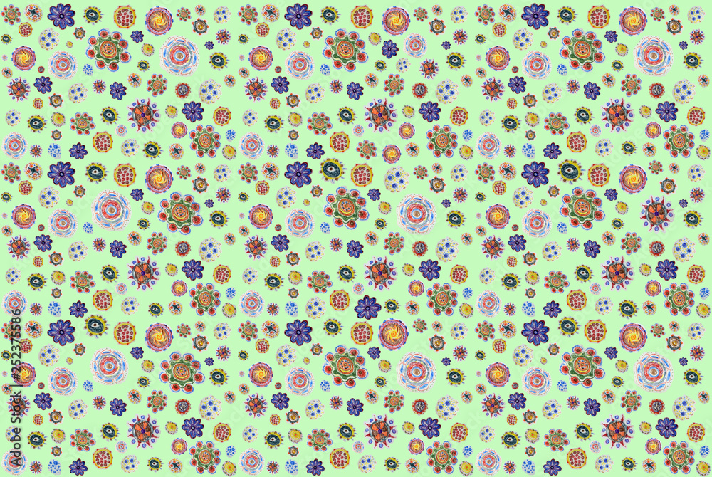 hand drawing pattern. background of pencil-drawn colorful flowers. 13 unique doodles hand drawing pattern. background of pencil-drawn colorful flowers. 13 unique doodles
