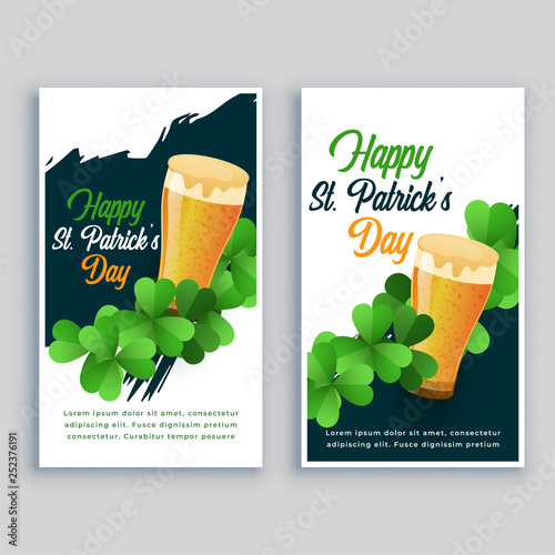happy saint patricks day flyer set