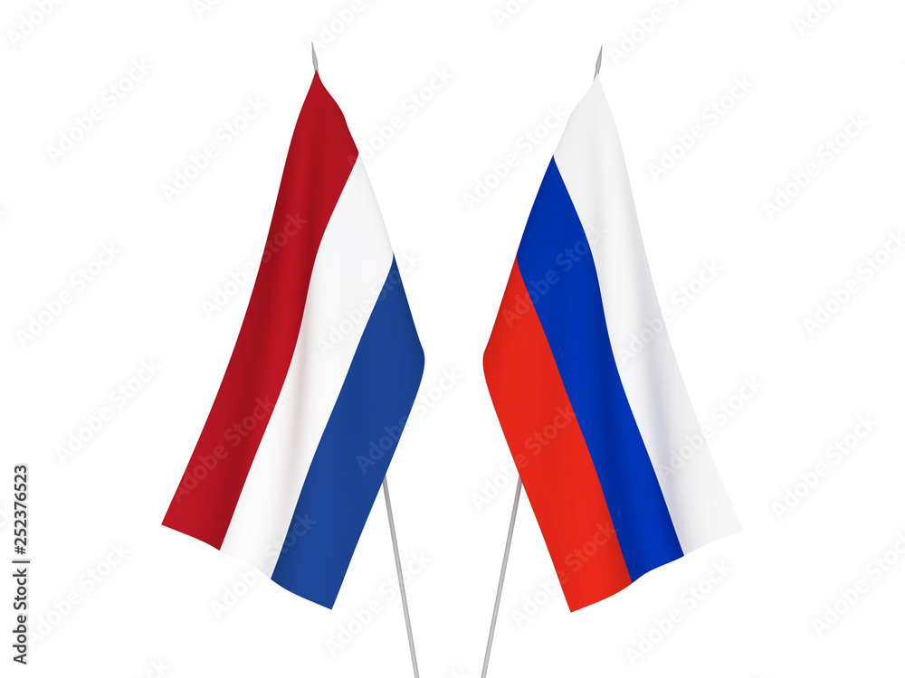 Russia and Netherlands flags