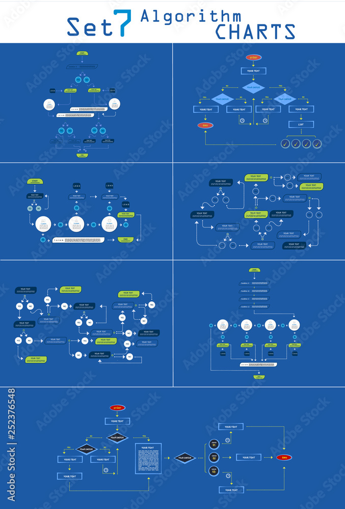 Set Infographic Business data visualization.Process chart,Algorithm ...