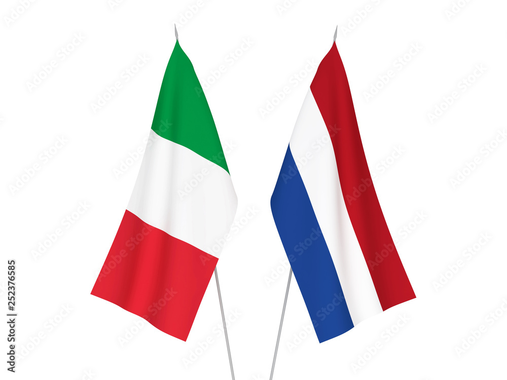 Italy and Netherlands flags