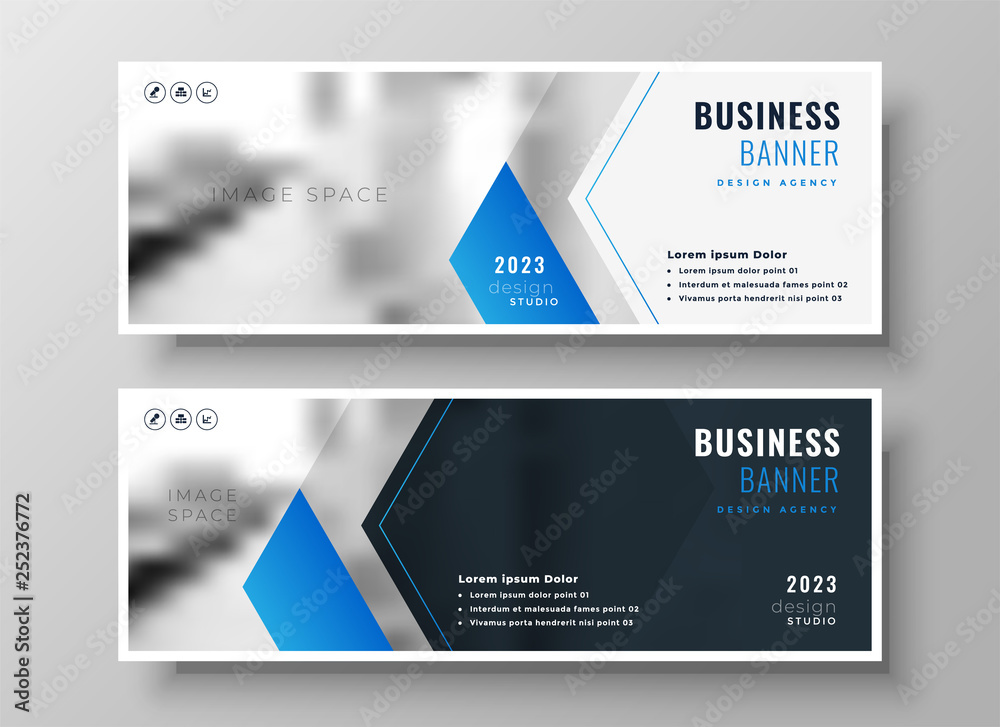 elegant blue modern business banner design template elegant blue modern business banner design template