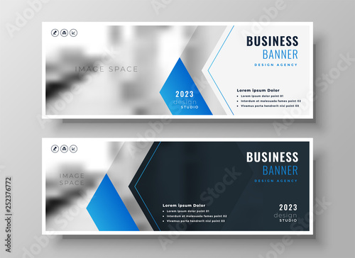elegant blue modern business banner design template photo