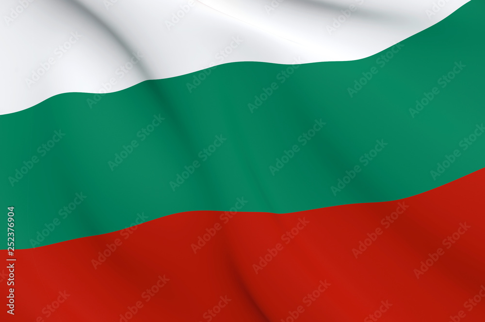 National Fabric Wave Close Up Flag of Bulgaria