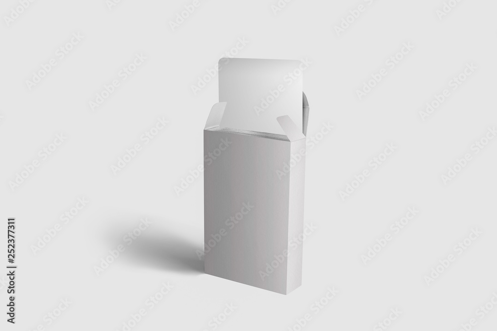 Blank Playing card box with white cards, on light gray background Stock  Illustration