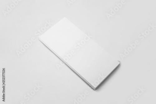 Blank paper chocolate package mockup isolated on a soft gray background.