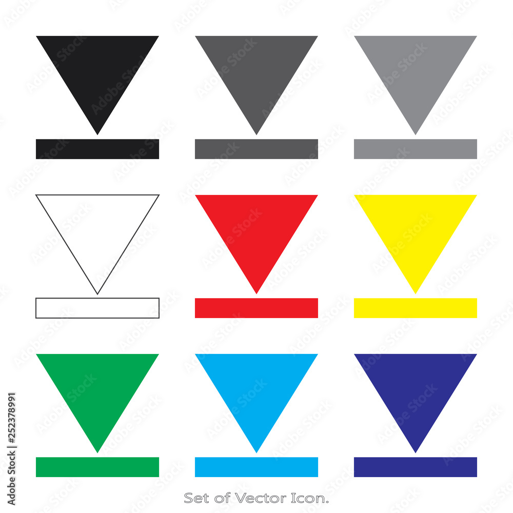Arrow Set icons with nine Color Variations of flat style. Vector illustration. Arrow Set icons with nine Color Variations of flat style. Vector illustration.