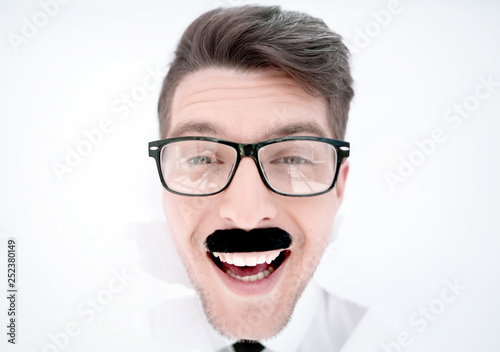 close up.businessman with glasses