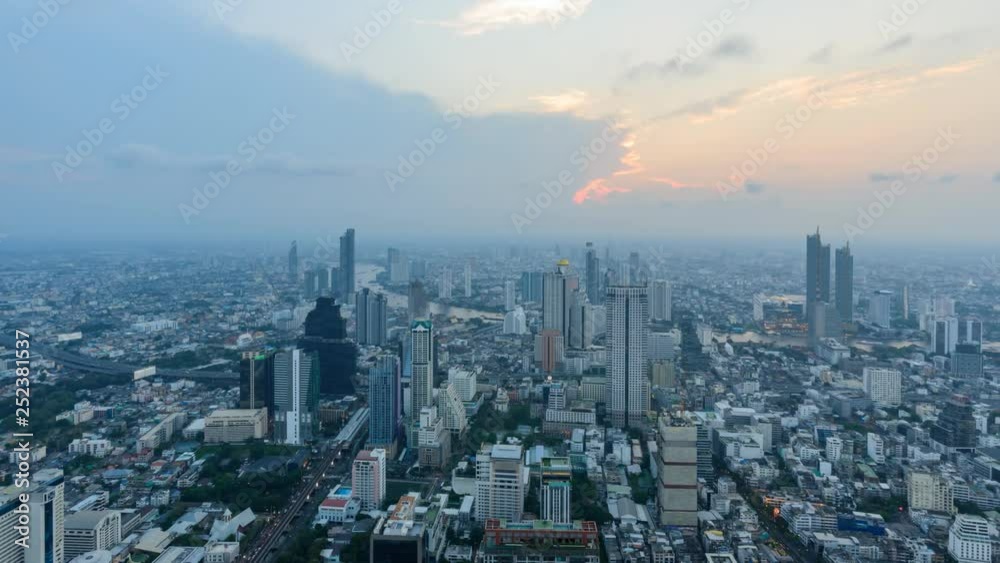 Day to night time lapse of high view city Day to night time lapse of high view city