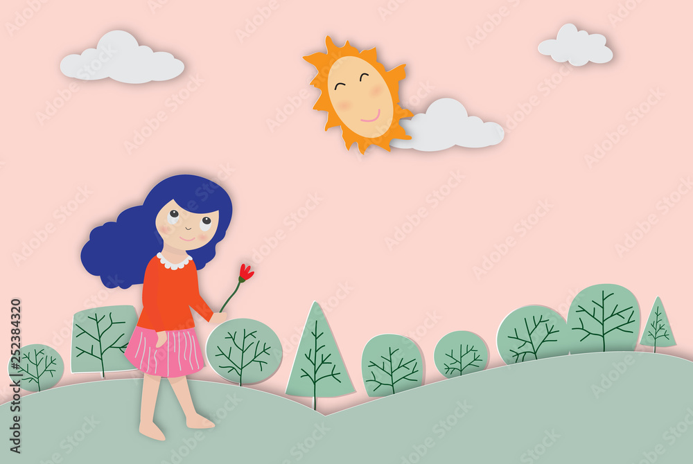 Concept of environment with a cute girl vector illustration. Concept of environment with a cute girl vector illustration.