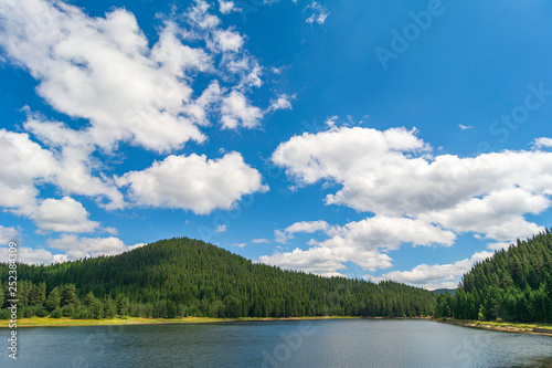 Impressively beautiful Fairy-tale mountain lake with crystal clear water Breathtaking Scene. 