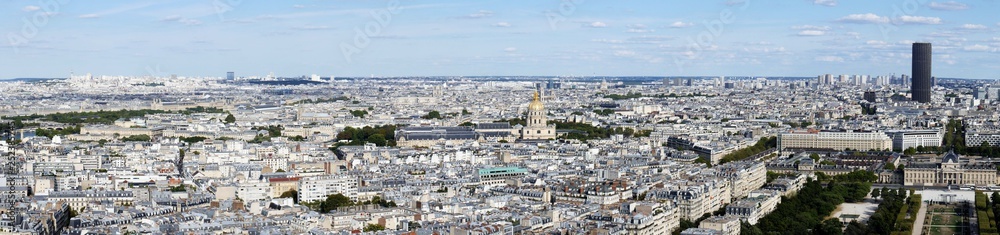 Panorama picture overview of the sea of houses of Paris, urban life in a narrow space, view to the direktion south Panorama picture overview of the sea of houses of Paris, urban life in a narrow space, view to the direktion south