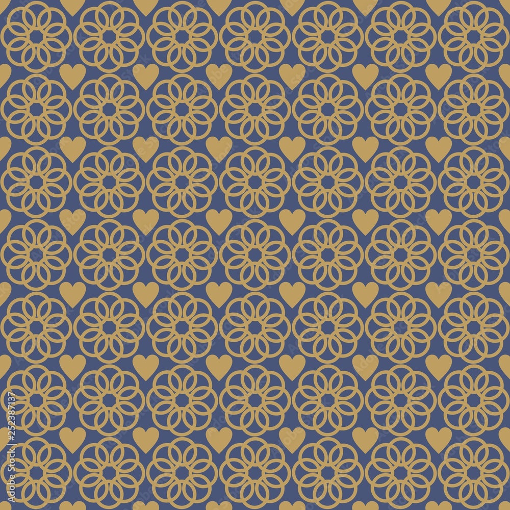 Flower Love Abstract Pattern Gold