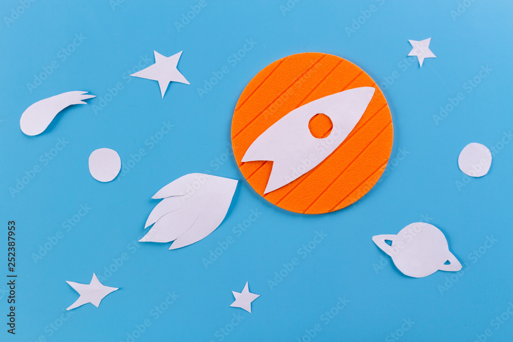 Space shuttle taking off on a mission