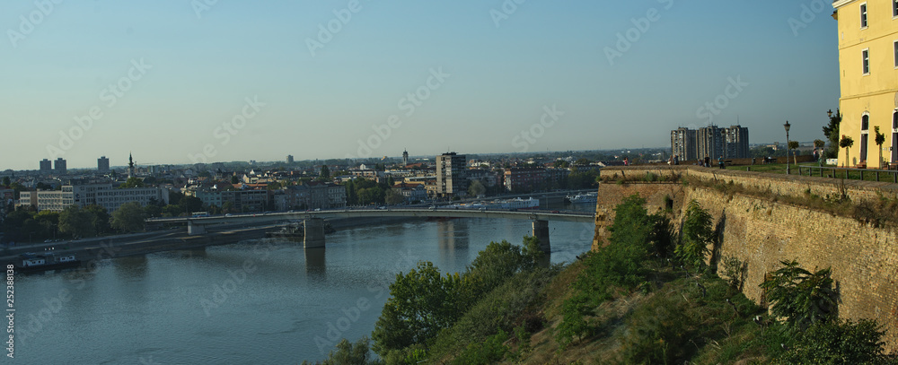 View on river Danube and city of Novi Sad, Serbia