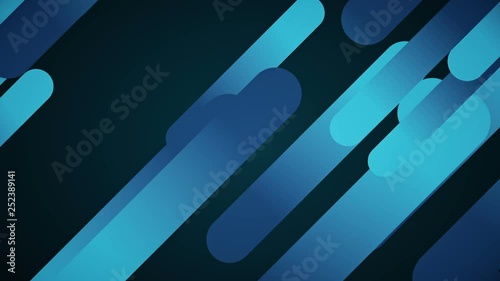 Abstract background in flat style with animation of rounded rectangles, circles and lines on colorful backdrop. Animation of seamless loop.