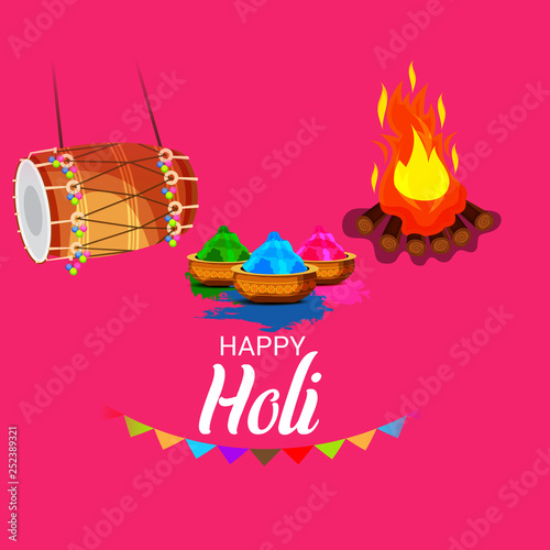 Vector illustration of a Colorful Promotional Background for Festival of Colors Holi Celebration.