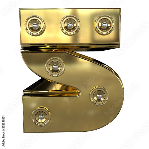 Golden alphabet with golden speakers