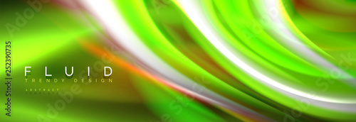 Fluid colors mixing glowing neon wave background, holographic texture