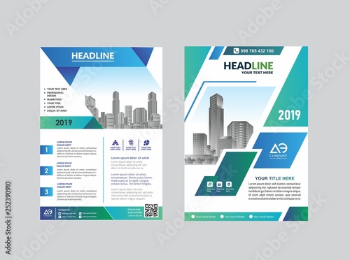 A modern business cover brochure layout with shape vector illustration