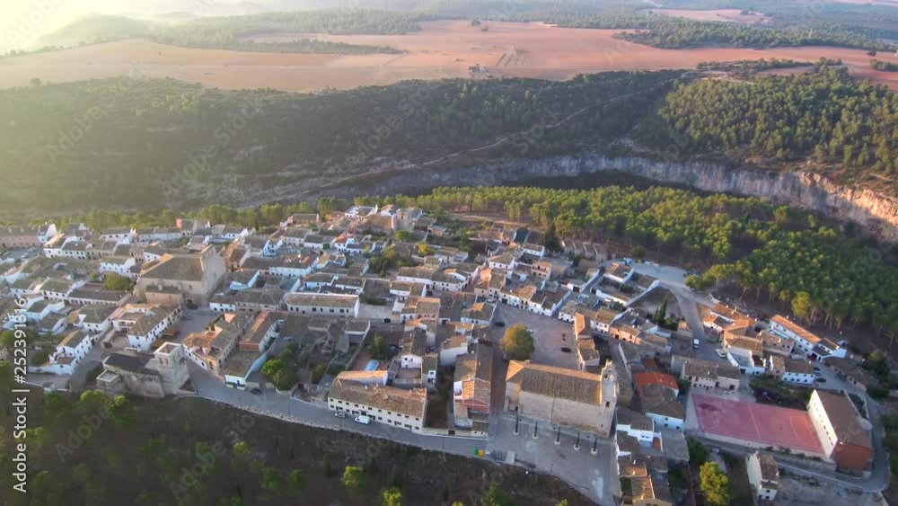 Aerial view of Alarcon. Beautiful village of Cuenca. Spain. 4k Drone Video