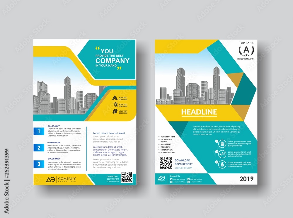 Vector Business brochure, flyers design template, company profile, magazine, poster, annual report, book & booklet cover, with green wavy line, and cityscape vector in background elements, size a4. Vector Business brochure, flyers design template, company profile, magazine, poster, annual report, book & booklet cover, with green wavy line, and cityscape vector in background elements, size a4.