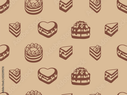 Vector cake seamless pattern.